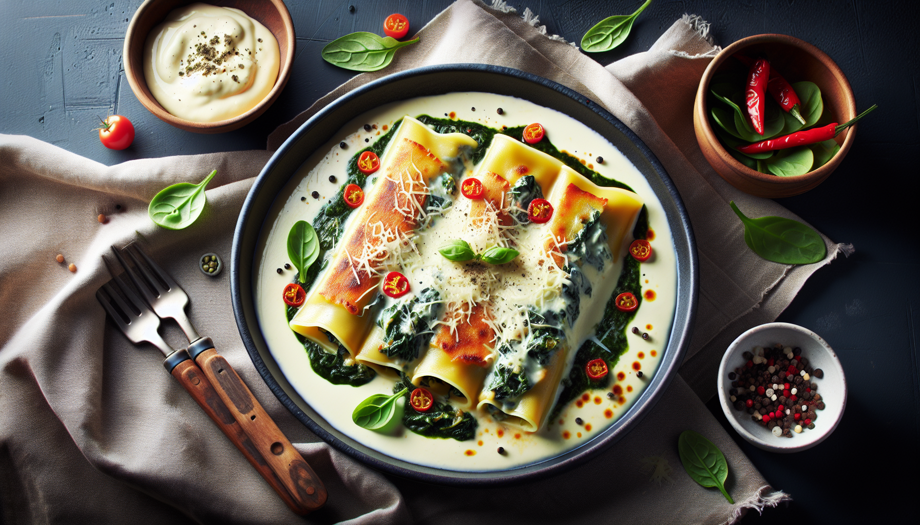 cannelloni ricotta e spinaci con besciamella